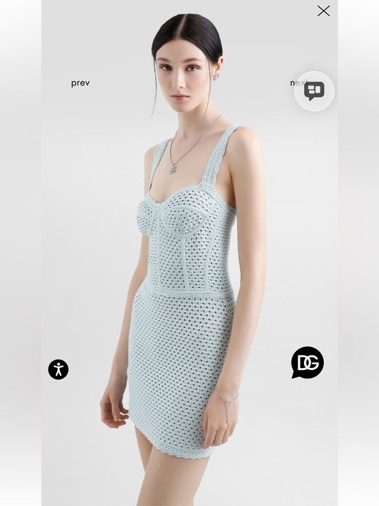 Dolce & Gabbana Dresses & Skirts - Dolce & Gabbana Mint Crochet Bustier Dress